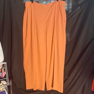 EUC SPANX coral Orange Wide-Leg elastic waist dress Pants 3x
